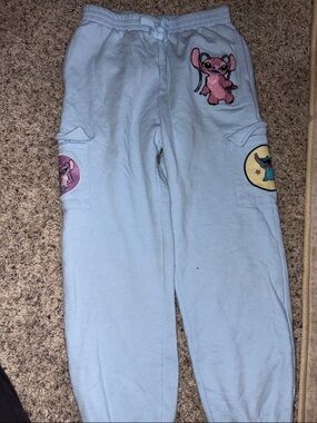 Kids Light Blue Character Cargo Sweatpants